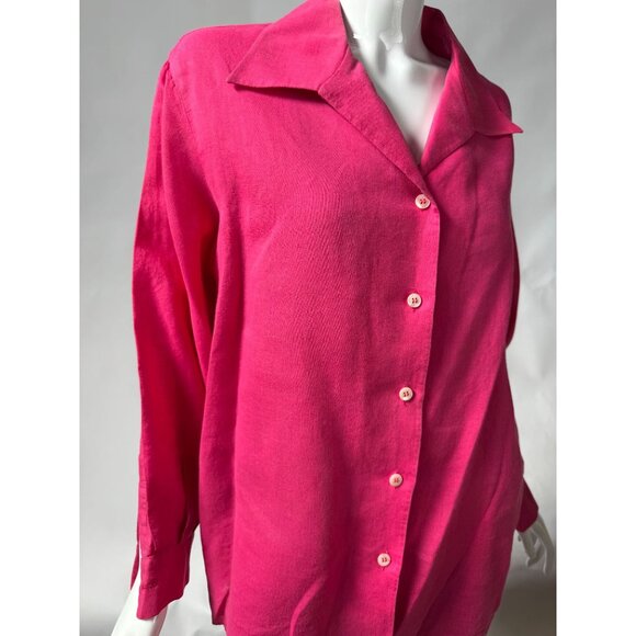 Vintage Accento By Marzotto Pink Button-Up Womens Blouse Made In Italy Long Slee - Picture 16 of 16